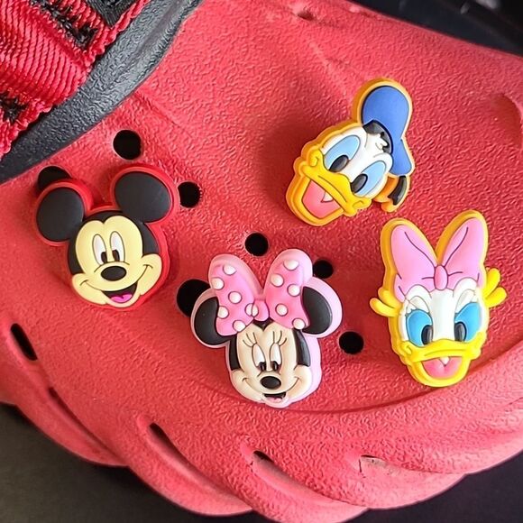 4pc Shoe Charms Disney Mickey Mouse Set Daisy Donald Minnie Face Character Pack - Picture 1 of 5
